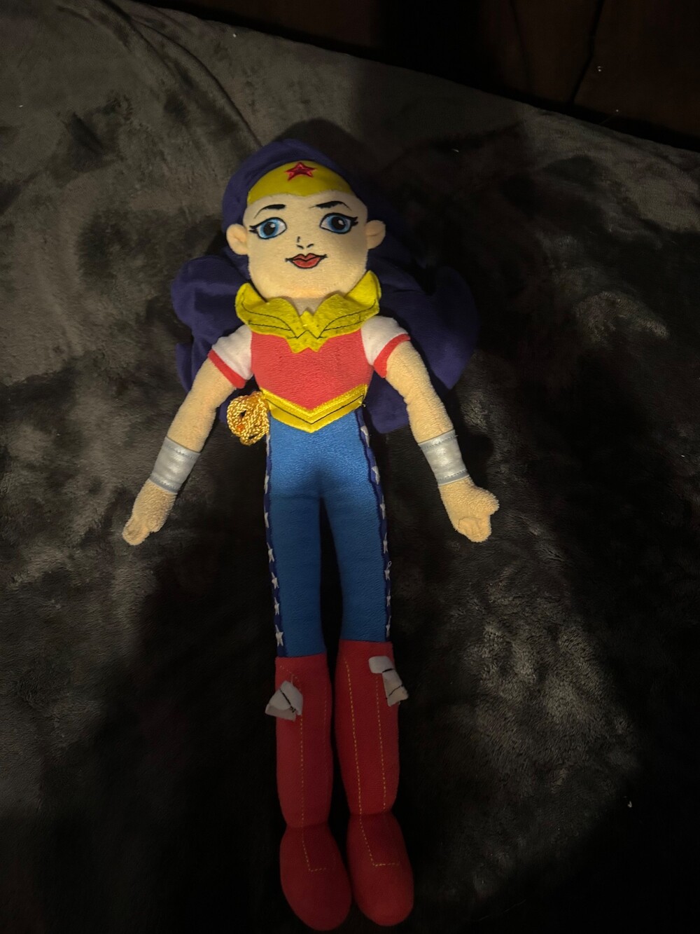 Wonder Woman Plush Doll with Red Boots Blue Pants and Yellow Tiara